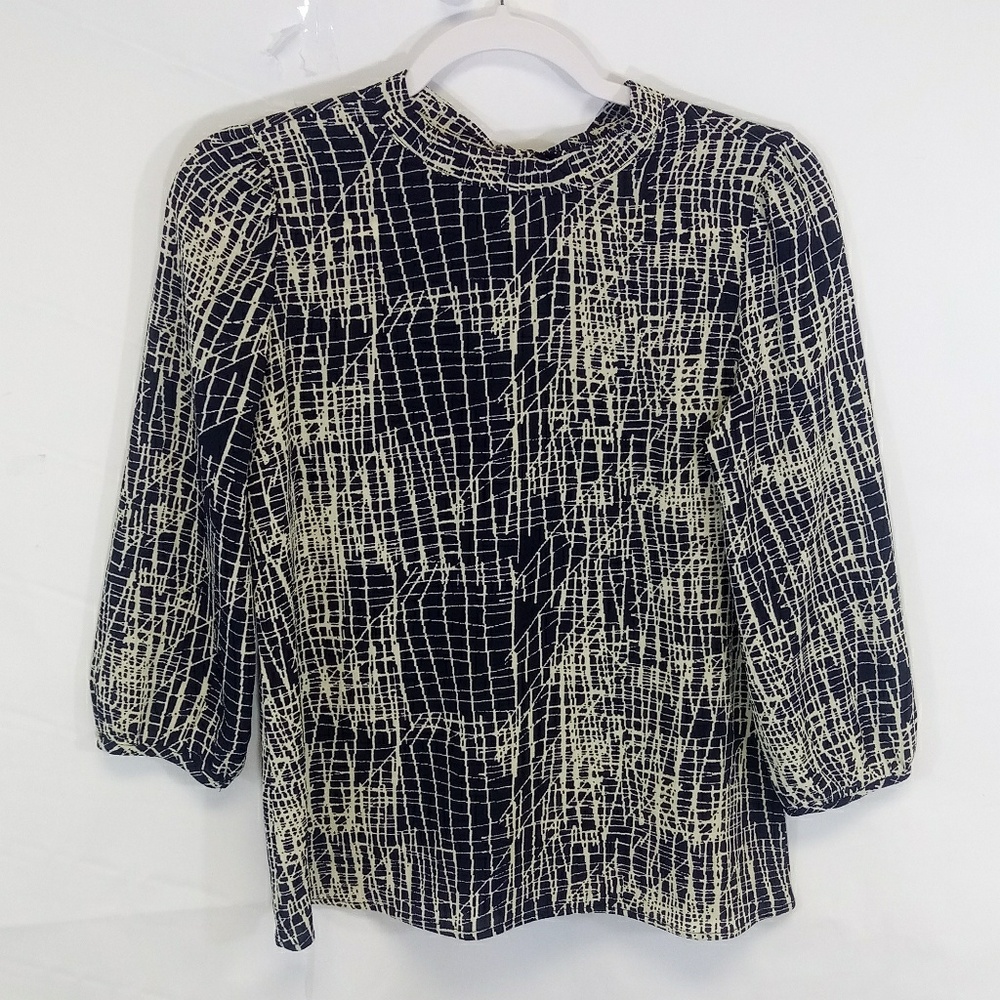 2 for $15 LE LIS Mock Neck Printed Blouse